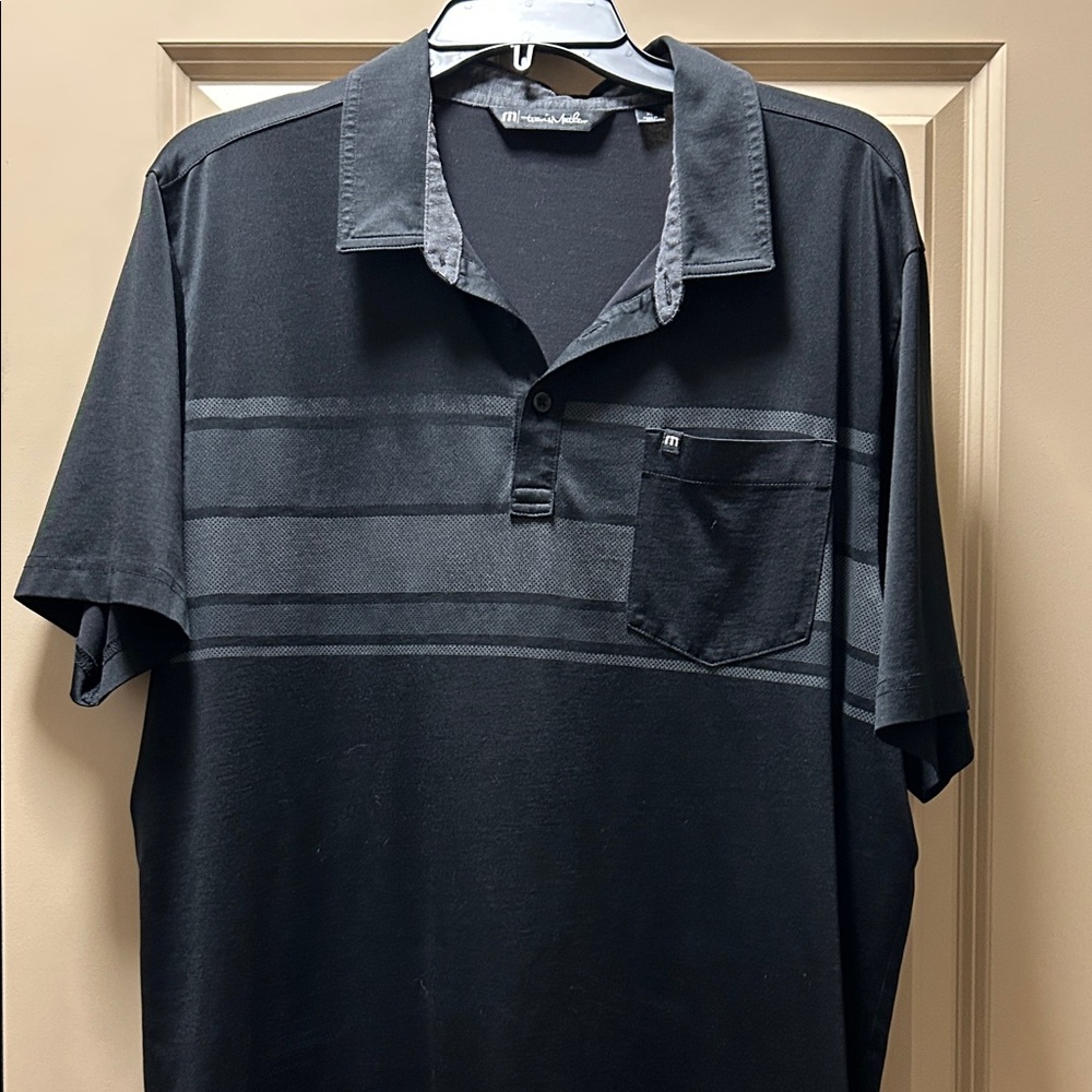 Travis Mathew Black Polo Shirt with Pocket